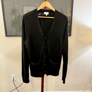 Club Monaco - Fine Gauge Merino Wool V-Neck Cardigan Large - Black